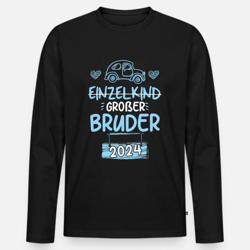 Großer Bruder 2024 Oldtimer - Männer Premium Bio Langarmshirt - Schwarz
