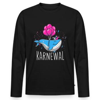Karnewal Fasching Wal - Männer Premium Bio Langarmshirt - Schwarz - Vorne - Nico (187cm)