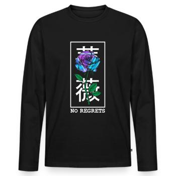 Aucun regret Rose - T-shirt manches longues Premium bio Homme - noir - Devant - Nico (187cm)