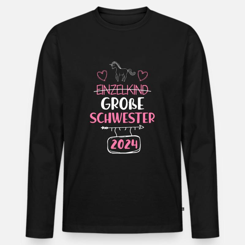 Große Schwester 2024 - Männer Premium Bio Langarmshirt - Schwarz