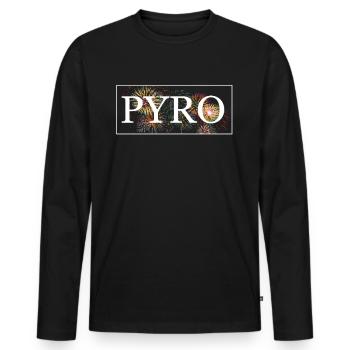 Feu d’artifice PYRO - T-shirt manches longues Premium bio Homme - noir - Devant - Nico (187cm)