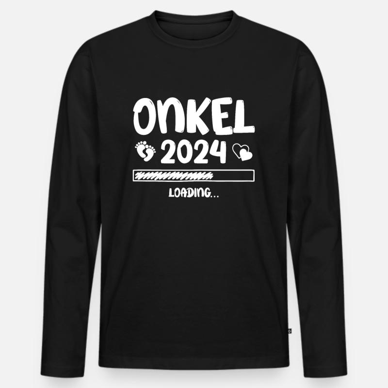Onkel Loading 2024 Onkel - Männer Premium Bio Langarmshirt - Schwarz