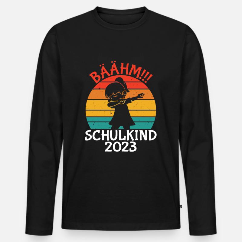 Schulkind 2023 Einschulung - Männer Premium Bio Langarmshirt - Schwarz