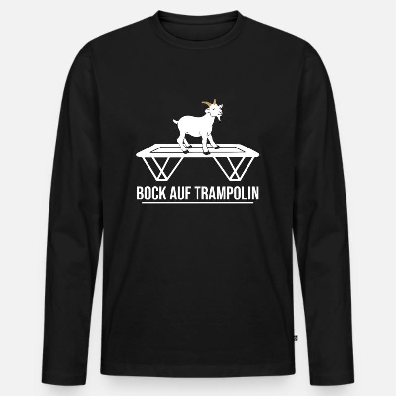 Bock auf Trampolin - Männer Premium Bio Langarmshirt - Schwarz