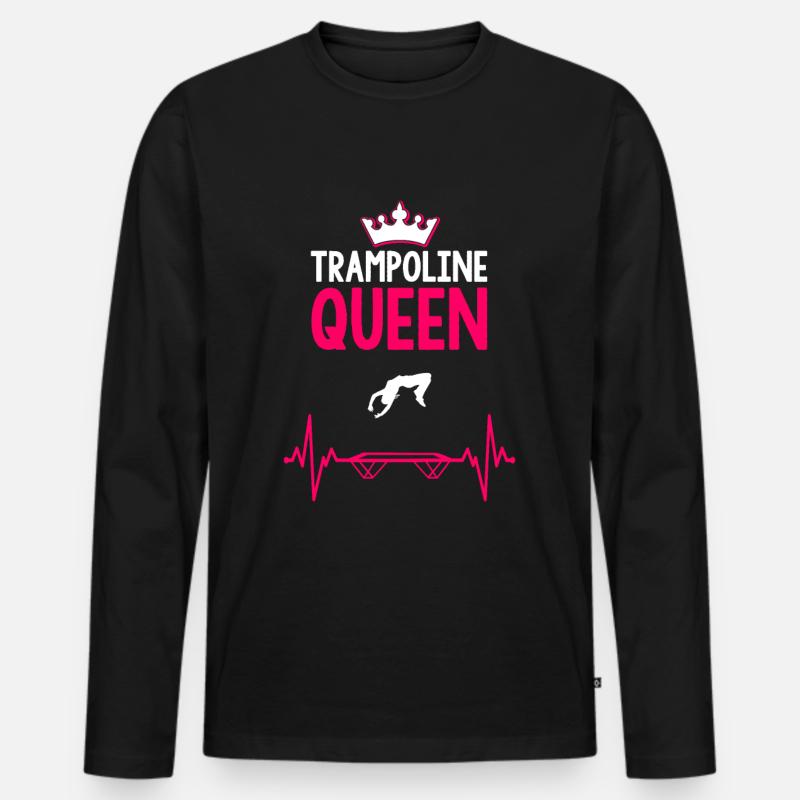 Trampoline Queen - Männer Premium Bio Langarmshirt - Schwarz