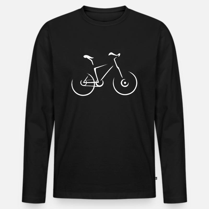 Rennrad Silhouette - Männer Premium Bio Langarmshirt - Schwarz