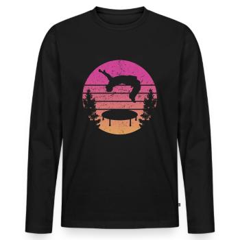 Trampoline Rétro Backflip - T-shirt manches longues Premium bio Homme - noir - Devant - Nico (187cm)