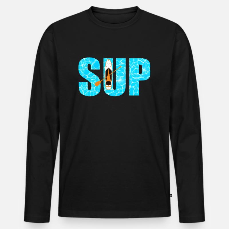 SUP Paddleboarding - Männer Premium Bio Langarmshirt - Schwarz