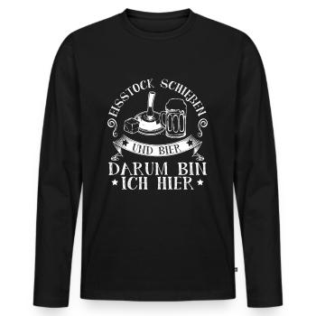 Stockschießen Bier - Männer Premium Bio Langarmshirt - Schwarz - Vorne - Nico (187cm)