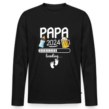 Papa 2024 Loading - Männer Premium Bio Langarmshirt - Schwarz - Vorne - Nico (187cm)