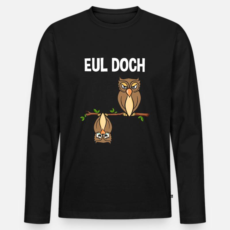 Eul Doch - Männer Premium Bio Langarmshirt - Schwarz