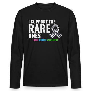 Rare Disease Support Empowering Awareness - Men's Premium Organic Long Sleeve Shirt - black - Front - Nico (187cm)