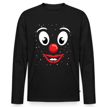 Clown Karneval - Männer Premium Bio Langarmshirt - Schwarz - Vorne - Nico (187cm)