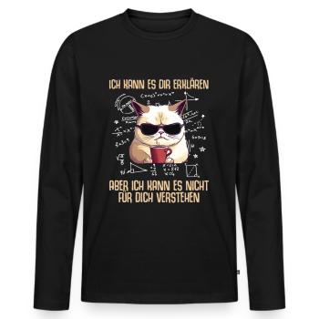 Je ne peux pas le comprendre pour vous Mathématiques - T-shirt manches longues Premium bio Homme - noir - Devant - Nico (187cm)