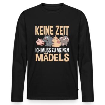 Pas le temps, je dois aller chez ma fermière - T-shirt manches longues Premium bio Homme - noir - Devant - Nico (187cm)