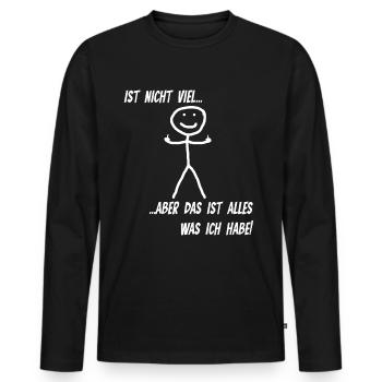 Ist nicht viel aber alles was ich hab Mittelfinger - Männer Premium Bio Langarmshirt - Schwarz - Vorne - Nico (187cm)