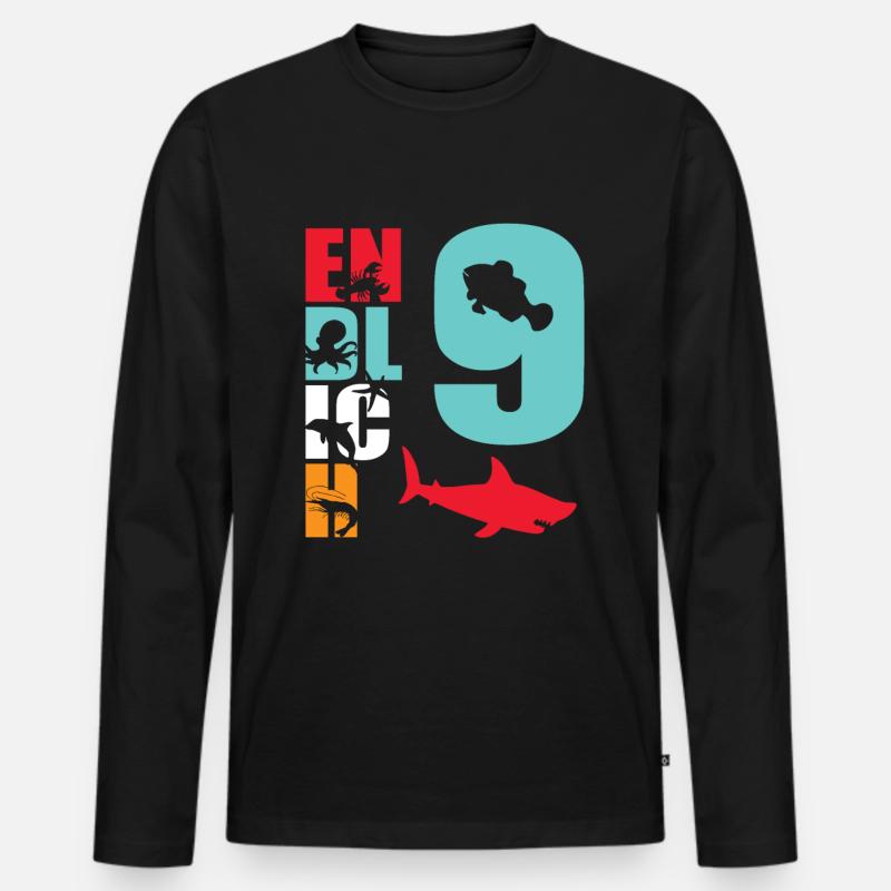 Endlich 9 Hai - Männer Premium Bio Langarmshirt - Schwarz