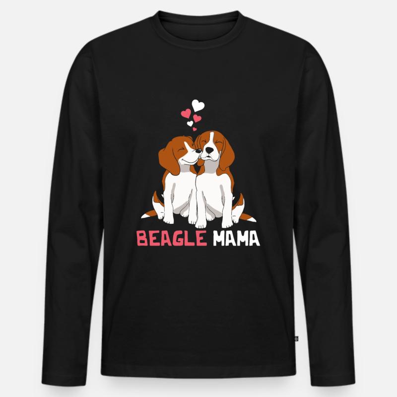 Beste Beagle Mama - Männer Premium Bio Langarmshirt - Schwarz