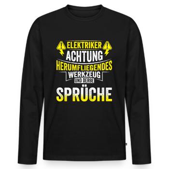 Elektriker Werkzeug - Männer Premium Bio Langarmshirt - Schwarz - Vorne - Nico (187cm)