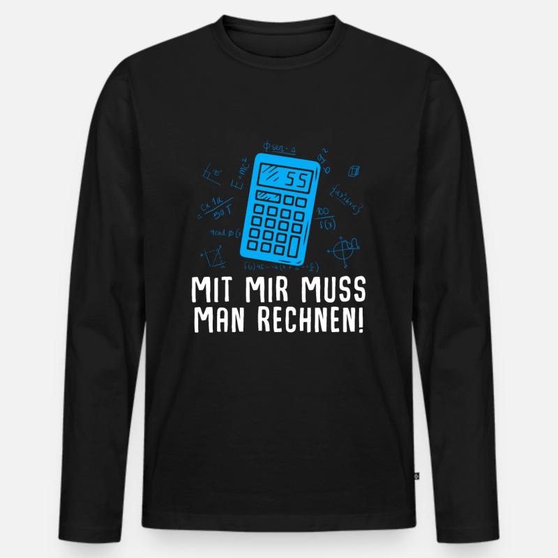 Mathe Mathematik Lehrer Rechner - Männer Premium Bio Langarmshirt - Schwarz
