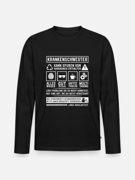 Peut contenir des traces de sarcasme - T-shirt manches longues Premium bio Homme - noir