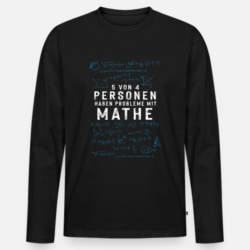 Mathe Mathematik Lehrer - Männer Premium Bio Langarmshirt - Schwarz