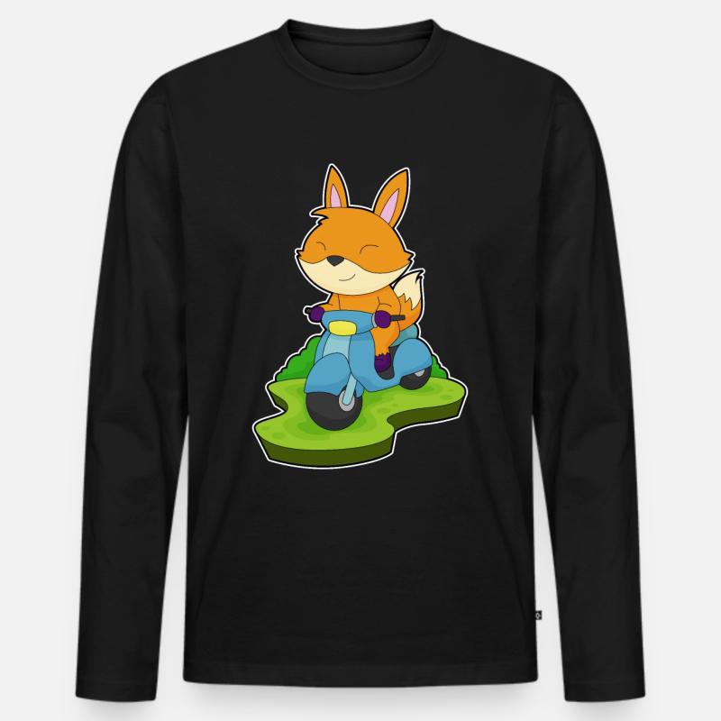 Fuchs Motorrad - Männer Premium Bio Langarmshirt - Schwarz