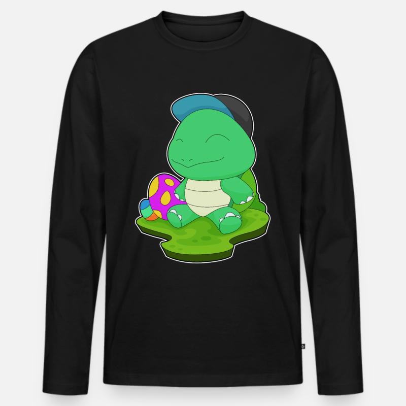 Turtle Easter Easter Eggs - Men's Premium Organic Long Sleeve Shirt - black