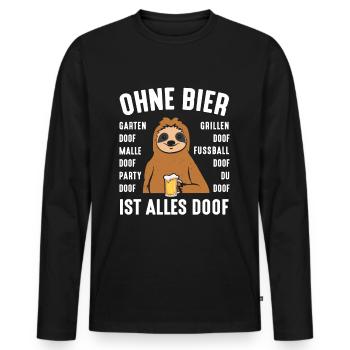 Without beer, everything is stupid rotten beer - Men's Premium Organic Long Sleeve Shirt - black - Front - Nico (187cm)
