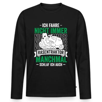 Rasentraktor Aufsitzmäher Garten - Männer Premium Bio Langarmshirt - Schwarz - Vorne - Nico (187cm)