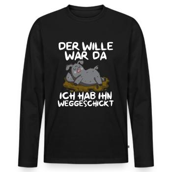 La volonté était là, je l’ai renvoyé - T-shirt manches longues Premium bio Homme - noir - Devant - Nico (187cm)