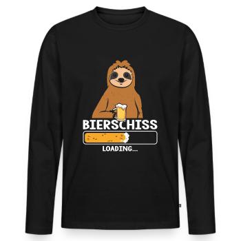 Bierschiss Loading Bier Faultier - Männer Premium Bio Langarmshirt - Schwarz - Vorne - Nico (187cm)