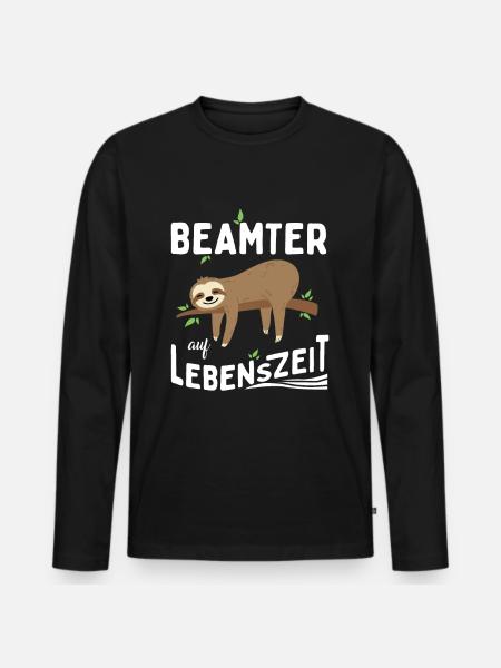 Beamter auf Lebenszeit - Männer Premium Bio Langarmshirt - Schwarz