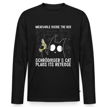 Pendant ce temps, à l’intérieur de la boîte Schrödinger Cat - T-shirt manches longues Premium bio Homme - noir - Devant - Nico (187cm)