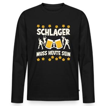 Schlager Tshirt Women's Schlager Party Costume Party - Men's Premium Organic Long Sleeve Shirt - black - Front - Nico (187cm)