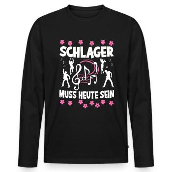 Schlager Tshirt Women's Schlager Party Costume Party - Men's Premium Organic Long Sleeve Shirt - black - Front - Nico (187cm)