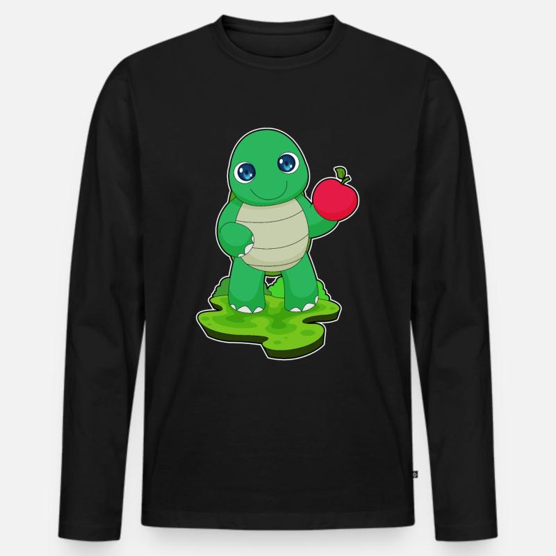 Turtle Apple Fruit - Men's Premium Organic Long Sleeve Shirt - black