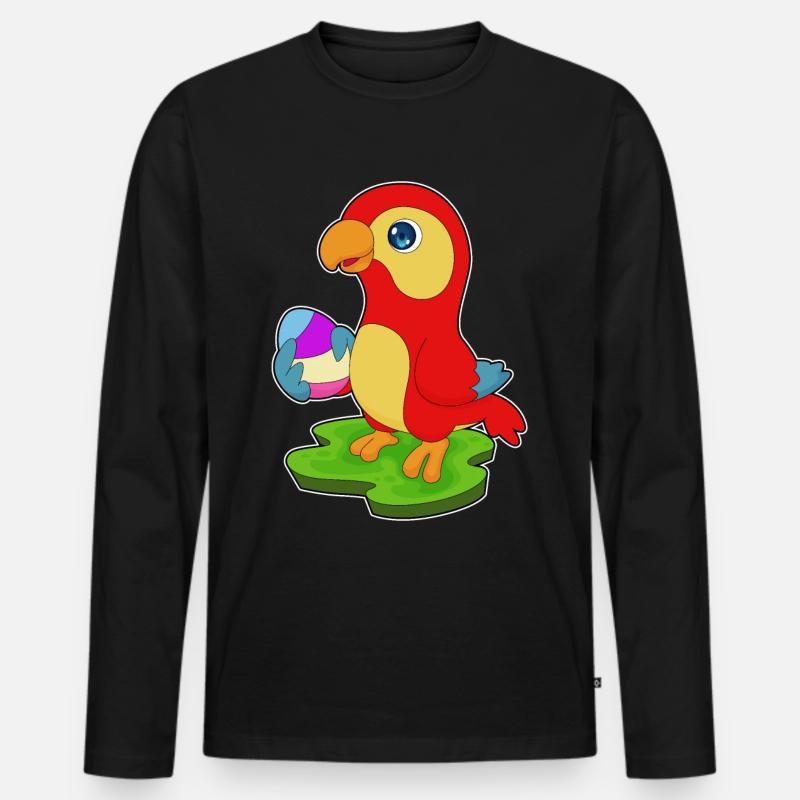 Parrot Easter Easter Egg - Men's Premium Organic Long Sleeve Shirt - black