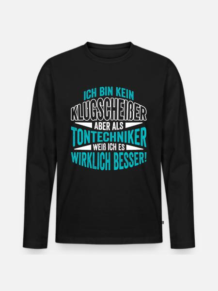 Tontechnik Tontechniker Toningenieur - Männer Premium Bio Langarmshirt - Schwarz