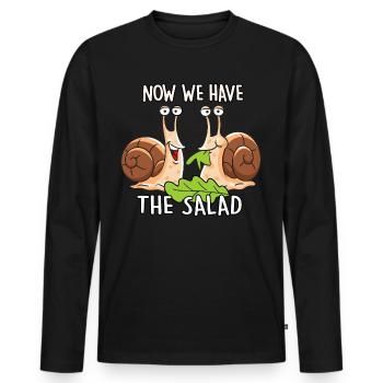 Now we have the Salad - Männer Premium Bio Langarmshirt - Schwarz - Vorne - Nico (187cm)