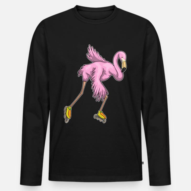 Flamingo Inline skating Rollschuhe - Männer Premium Bio Langarmshirt - Schwarz