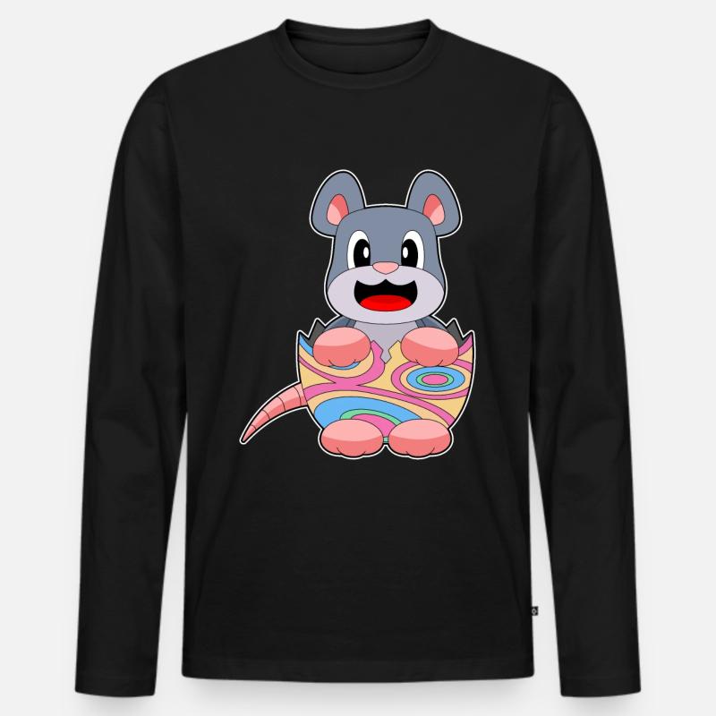Mouse Easter Easter Egg - Men's Premium Organic Long Sleeve Shirt - black
