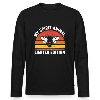 My Spirit Animal Limited Edition - Men's Premium Organic Long Sleeve Shirt - black - Front - Nico (187cm)