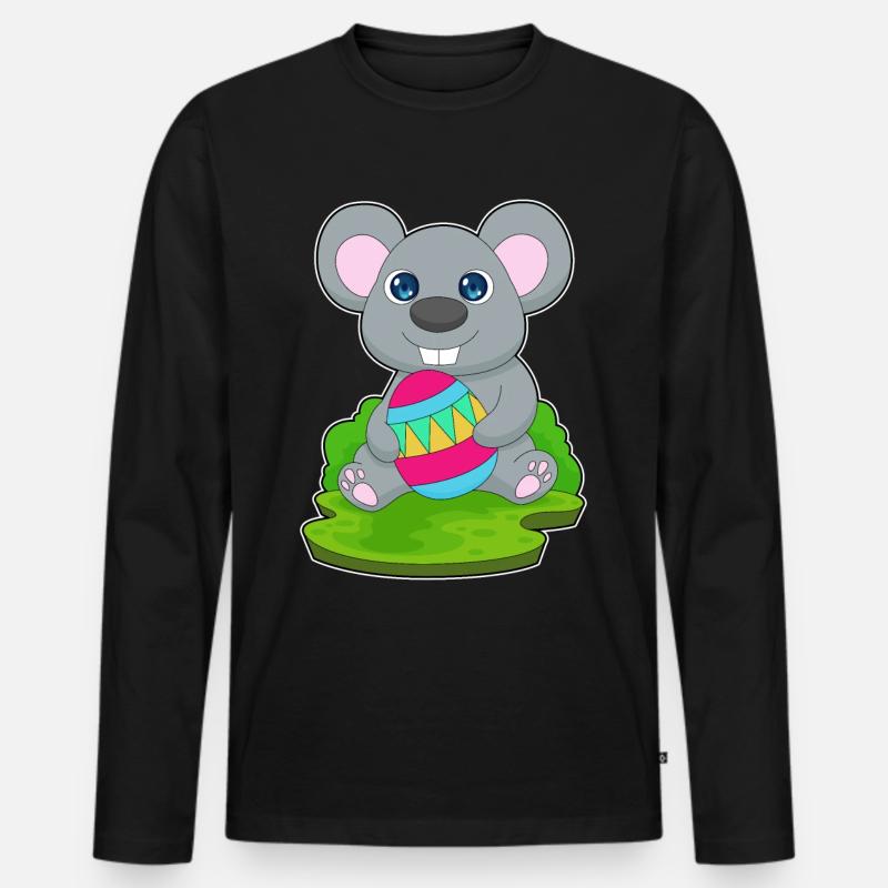 Mouse Easter Easter Egg - Men's Premium Organic Long Sleeve Shirt - black