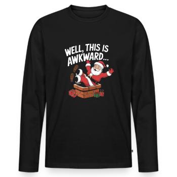 Well This Is Awkward - Men's Premium Organic Long Sleeve Shirt - black - Front - Nico (187cm)