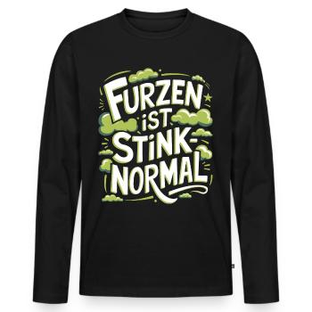 Furzen ist stinknormal Blähungen Furz Pupsen - Männer Premium Bio Langarmshirt - Schwarz - Vorne - Nico (187cm)