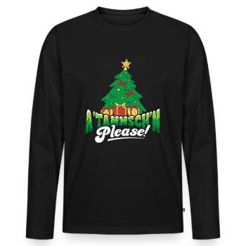 Ä Tännsch´n Please Weihnachten - Männer Premium Bio Langarmshirt - Schwarz - Vorne - Nico (187cm)