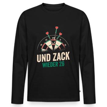 Dart Und Zack wieder 26 Darts - Männer Premium Bio Langarmshirt - Schwarz - Vorne - Nico (187cm)