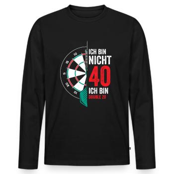 Ich bin nicht 40 ich bin double 20 - Männer Premium Bio Langarmshirt - Schwarz - Vorne - Nico (187cm)
