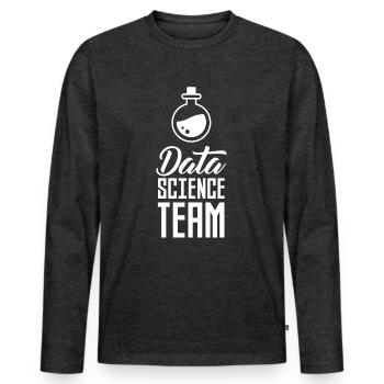 Team Datenwissenschaft Datenwissenschaftler Daten - Männer Premium Bio Langarmshirt - Anthrazit meliert - Vorne - Nico (187cm)
